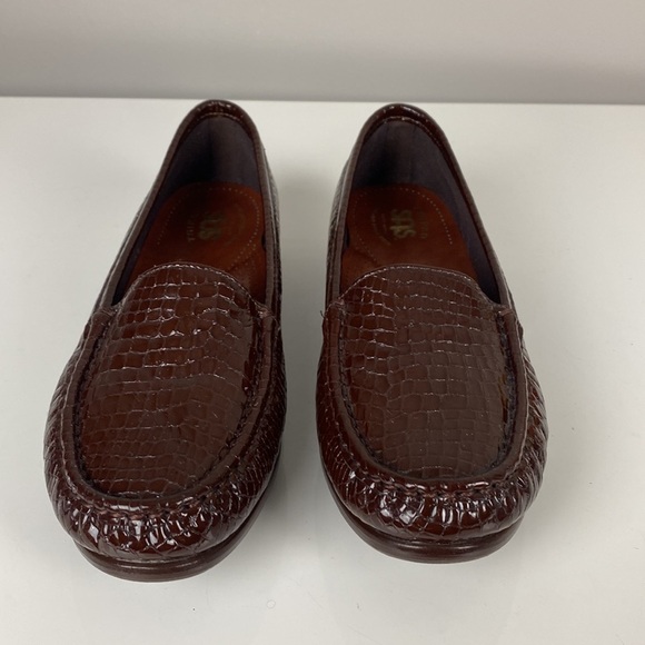 SAS Simplify Croco Print Leather Moccasin Loafers Size 9.5 - Picture 5 of 14